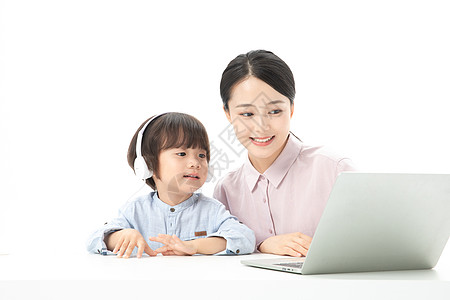儿童幼教笔记本电脑在线学习背景图片