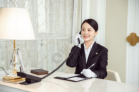 酒店服务贴身管家接电话记录背景图片