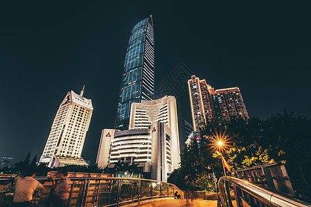 京基100夜景深圳罗湖夜景背景