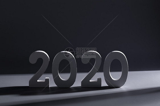 黑白2020年数字光影图片