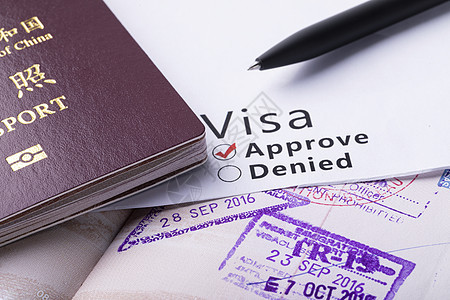 国外留学出国签证visa出国旅行高清图片素材
