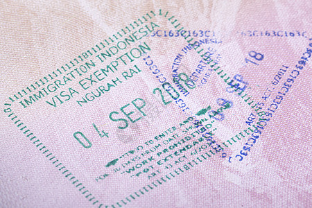 国外留学出国签证visa特写图片