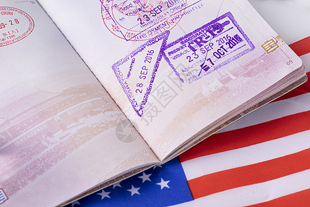 移民国外留学出国签证visa特写图片