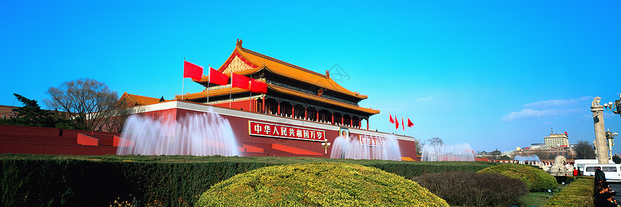 红色长图北京故宫天安门背景