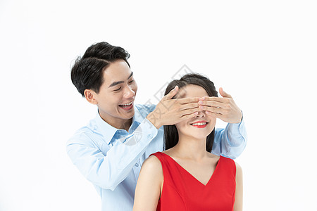 情侣上海丈夫蒙住妻子双眼背景