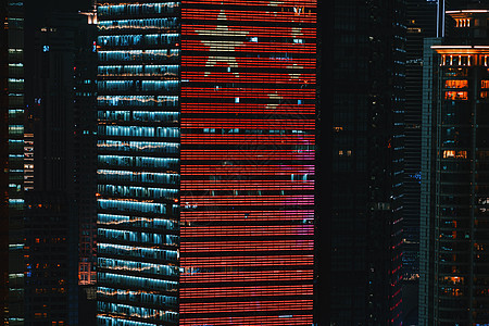 上海国庆红旗大楼夜景灯光图片