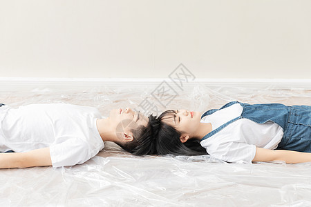 青年男女欢乐装修形象图片素材