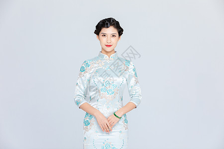 旗袍新娘中国风旗袍美女背景