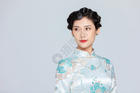 中国风女装优雅古风旗袍女性背景