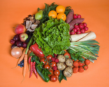 季节性水果蔬菜圈背景图片