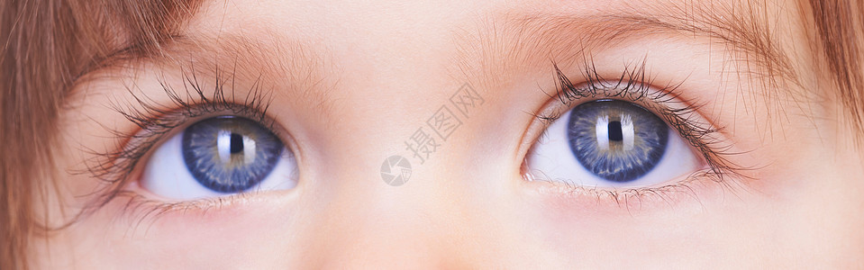 眼睛发育女婴特写镜头背景
