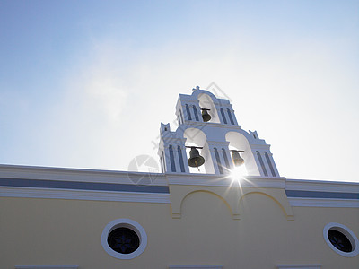 圣托里尼教堂教堂光斑背景