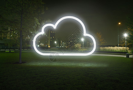 城市公园夜光云符号图片