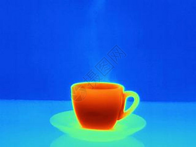 咖啡杯的热图像图片