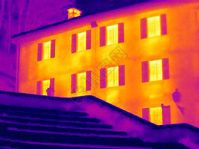 建筑和楼梯的热图像背景图片