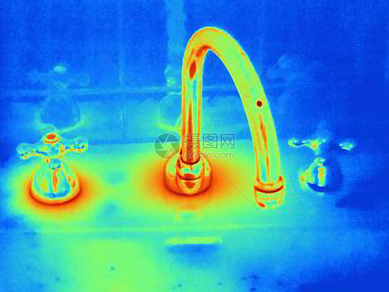 显示冷热水龙头热效应的水槽图片
