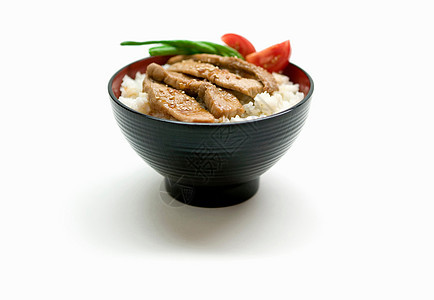 一碗日本菜的特写镜头图片