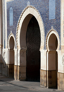 摩洛哥的蓝色拱门图片