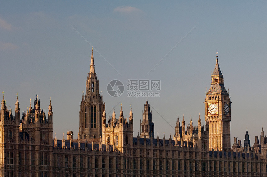 大本钟和议会大厦，英国伦敦图片