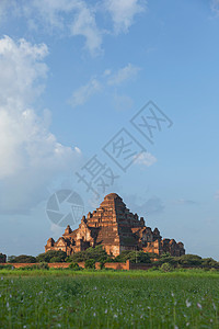 洛邑古城缅甸巴甘古城的寺庙背景