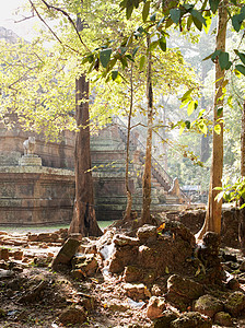 柬埔寨暹粒省吴哥窟的一座古庙图片