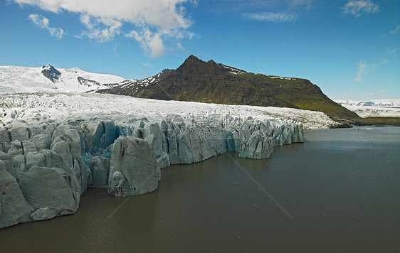 冰岛东南部Fellsjokull冰川的俯视图图片