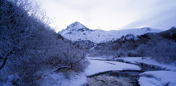 雪景中的河流图片