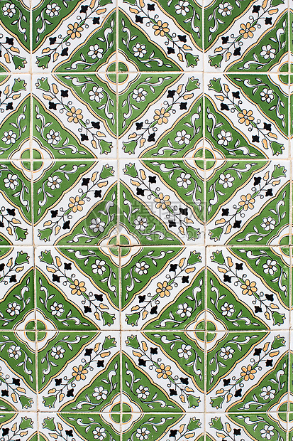 突尼斯El Jem传统瓷砖特写图片