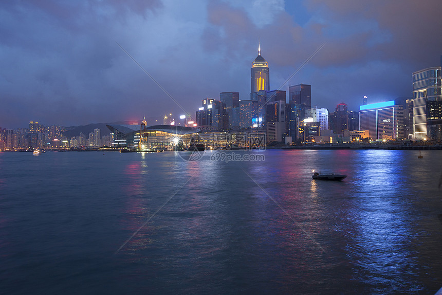 香港维多利亚港的夜景图片