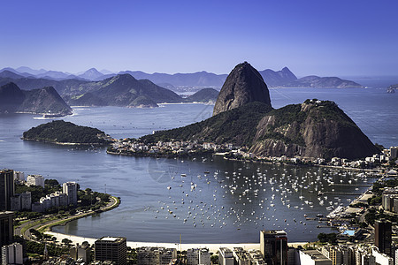 巴西里约热内卢Sugarloaf山和Guanabara湾的俯视图图片