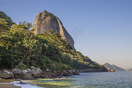 巴西里约热内卢海滩和糖壤土山景观图片