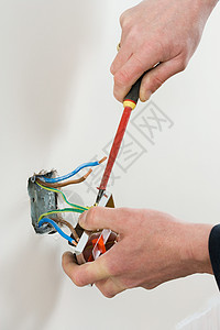 修理电线修理插座的电工背景