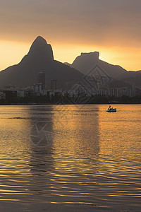 巴西里约热内卢日落时分的拉戈亚·罗德里戈图片