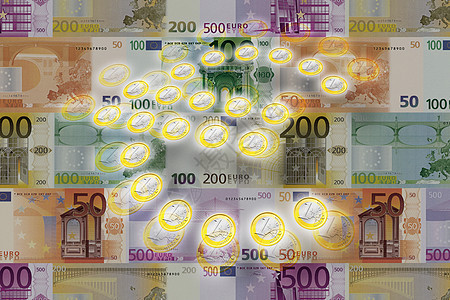 欧元与纸币图片