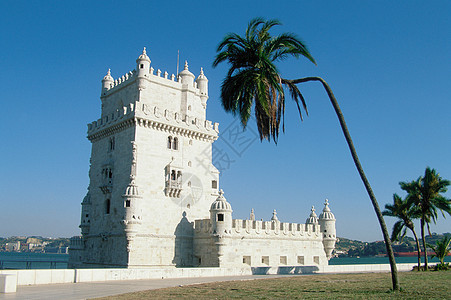Torre de Bel_m，葡萄牙里斯本背景图片