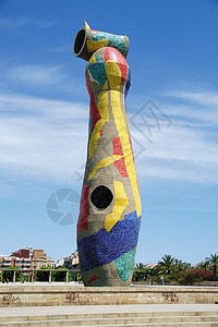 西班牙巴塞罗那的雕塑背景图片