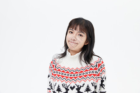 尴尬的青年女性抿嘴尴尬形象背景