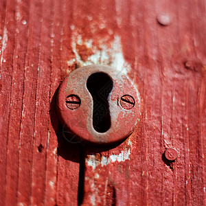 木门上的钥匙孔图片