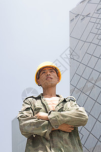 外国建筑建筑工人背景