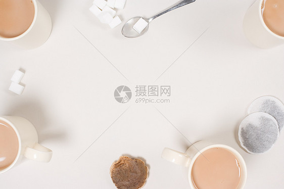 茶和糖块图片