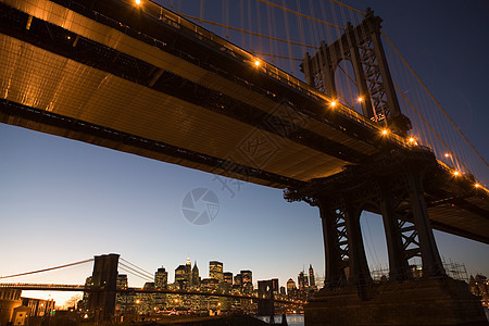 黄昏时分的曼哈顿大桥图片