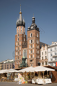 圣玛丽教堂和市场广场克拉科夫图片