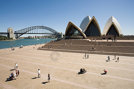 悉尼歌剧院和悉尼海港大桥背景图片