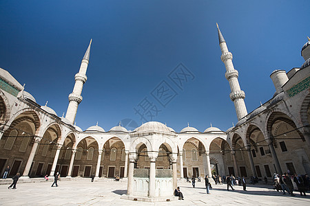 伊斯坦布尔蓝色清真寺庭院图片