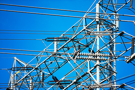 塔架电气塔电源线高清图片