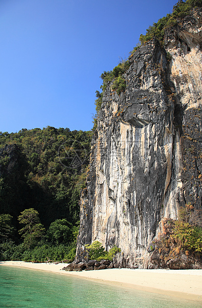 泰国红岛海滩和石灰岩露头图片