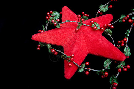 五角星和冬青树圣诞装饰图片