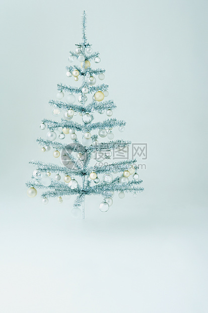 银色圣诞树图片