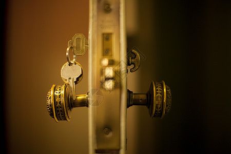 酒店房间门钥匙背景图片
