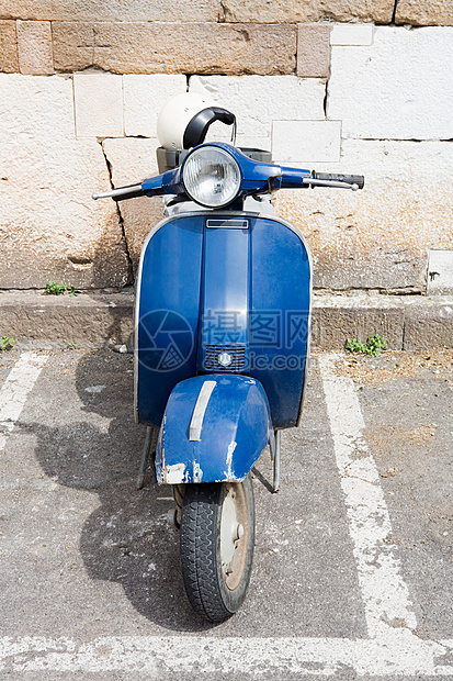 蓝色摩托车图片